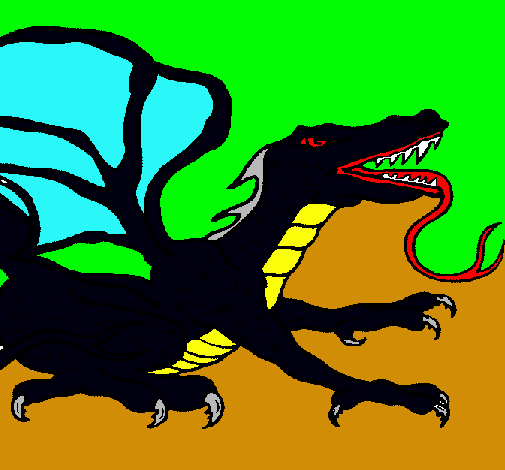 Dibujo Dragón réptil pintado por markuchi