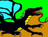 Dibujo Dragón réptil pintado por markuchi
