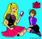 Dibujo Barbie con el teléfono móvil pintado por luchia9