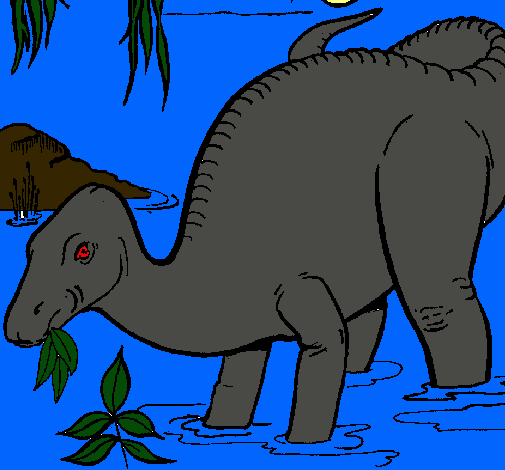 Dibujo Dinosaurio comiendo pintado por MatiasIsr