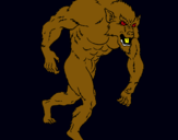 Dibujo Hombre lobo pintado por polomontes