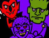 Dibujo Personajes Halloween pintado por cristi2008