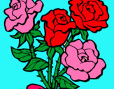 Dibujo Ramo de rosas pintado por labrador