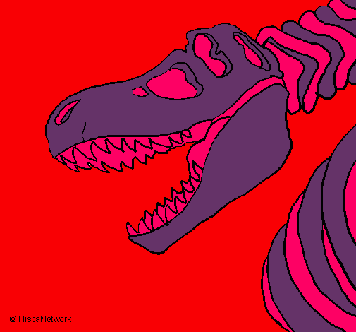 Dibujo Esqueleto tiranosaurio rex pintado por ceci8
