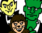 Dibujo Personajes Halloween pintado por pmag