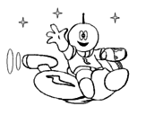 Dibujo Marcianito en moto espacial pintado por Crytius