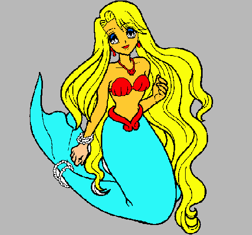 Dibujo Sirenita pintado por humacao