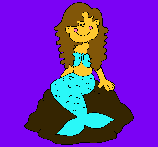 Dibujo Sirena sentada en una roca pintado por Marta0510