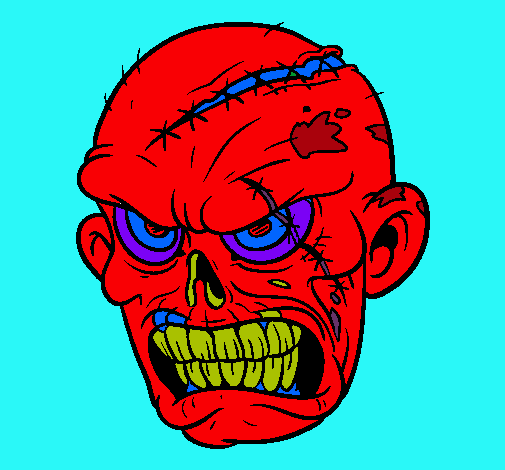 Dibujo Zombie pintado por infierno