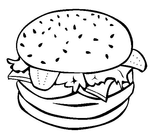 Dibujo Hamburguesa completa pintado por Crytius