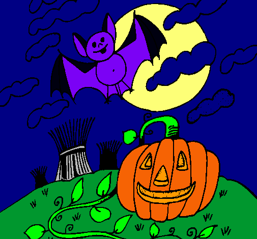 Dibujo Paisaje de Halloween pintado por lin2