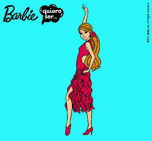 Dibujo Barbie flamenca pintado por allisson