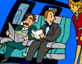 Dibujo Pasajeros en el avión pintado por cyxilena