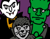 Dibujo Personajes Halloween pintado por sebaxti12