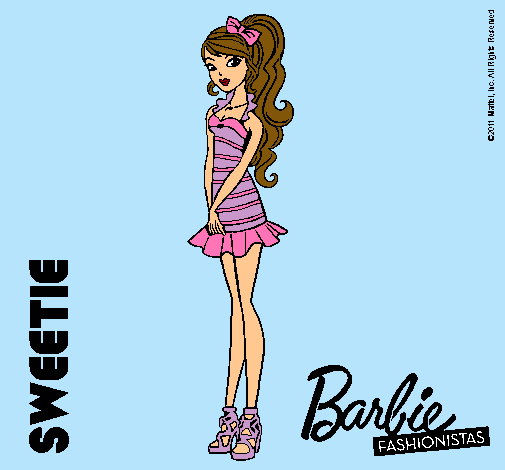 Dibujo Barbie Fashionista 6 pintado por valerina10