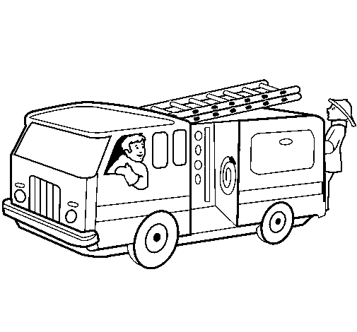 Dibujo Bomberos en el camión pintado por Crytius