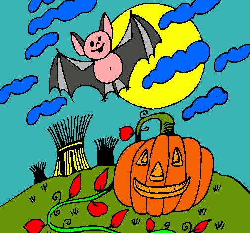 Dibujo Paisaje de Halloween pintado por lizetitA