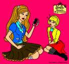 Dibujo Barbie con el teléfono móvil pintado por ssmsilvia 