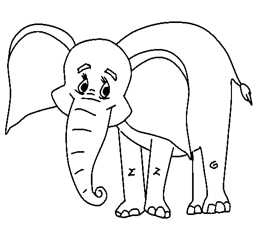 Dibujo Elefante feliz pintado por Crytius