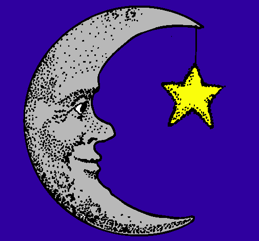 Dibujo Luna y estrella pintado por Gbt32