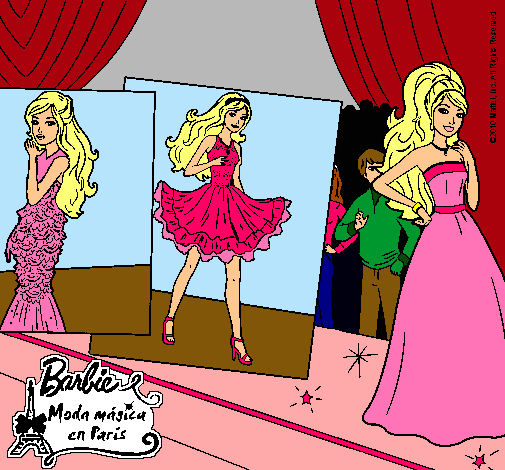 Dibujo Barbie, desfilando por la pasarela pintado por SuperSweet