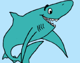 Dibujo Tiburón alegre pintado por tiboron   