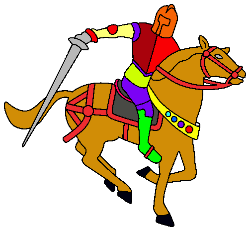 Dibujo Caballero a caballo IV pintado por vhas
