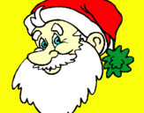 Dibujo Cara Papa Noel pintado por pitufisanta