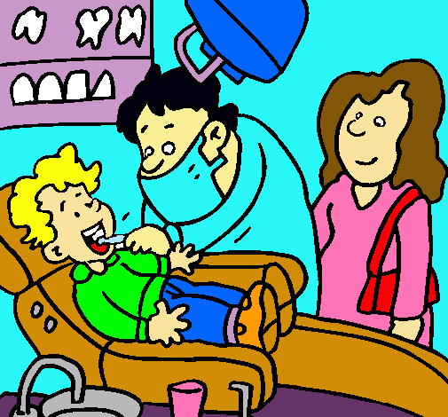 Dibujo Niño en el dentista pintado por NOUR