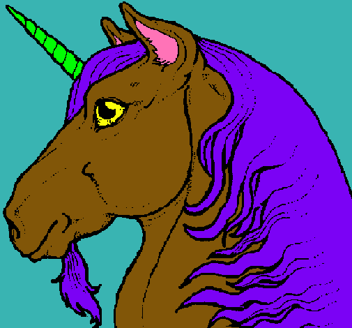 Dibujo Cabeza de unicornio pintado por gitico2003