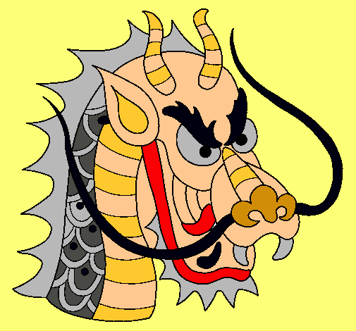 Dibujo Cabeza de dragón pintado por humacao