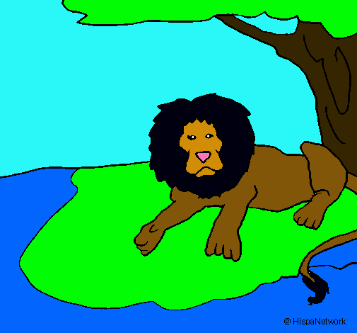 Dibujo Rey león pintado por lcastaing