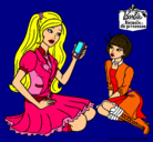 Dibujo Barbie con el teléfono móvil pintado por melkis