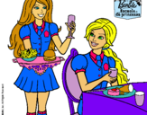 Dibujo Barbie en la hamburguesería pintado por NenaCielo