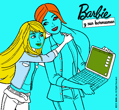 Dibujo El nuevo portátil de Barbie pintado por JAVICLAU