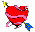 Dibujo Corazón con flecha pintado por joze
