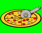 Dibujo Pizza pintado por acosta