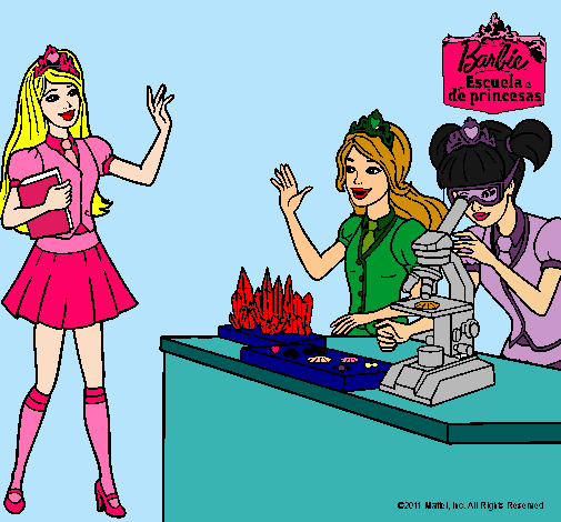 Dibujo Barbie en el laboratio pintado por yaralee610
