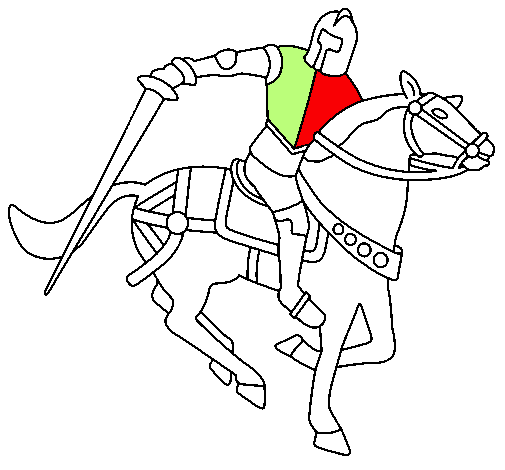 Dibujo Caballero a caballo IV pintado por vhas