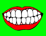Dibujo Boca y dientes pintado por dientitos