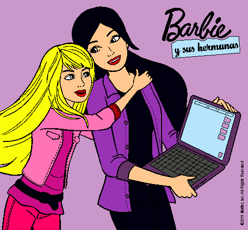 Dibujo El nuevo portátil de Barbie pintado por Amadix