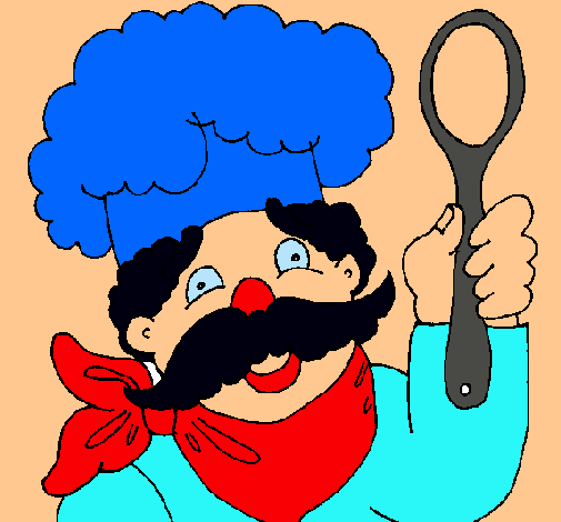 Dibujo Chef con bigote pintado por humacao
