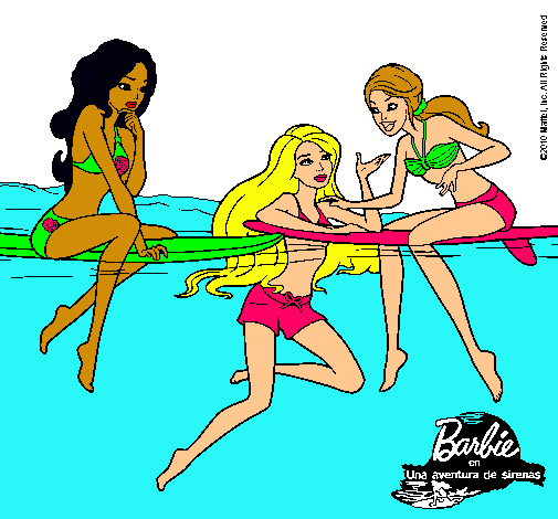 Dibujo Barbie y sus amigas pintado por mariajos