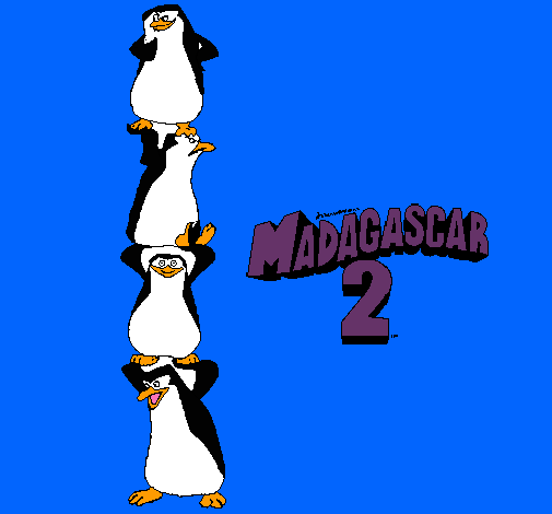 Dibujo Madagascar 2 Pingüinos pintado por lcastaing