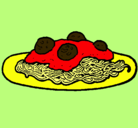 Dibujo Espaguetis con carne pintado por strellhada