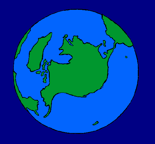Dibujo Planeta Tierra pintado por mediebal