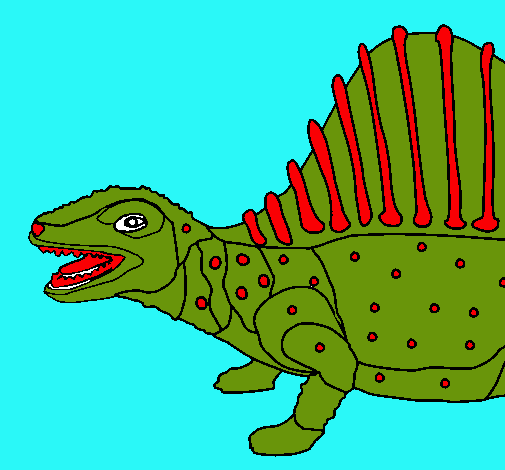 Dibujo Dinosaurio pintado por ybarra