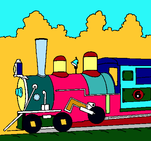 Dibujo Locomotora pintado por camiseta