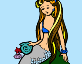 Dibujo Sirena con caracola pintado por gtmb