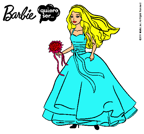 Dibujo Barbie vestida de novia pintado por cintiaaguilera